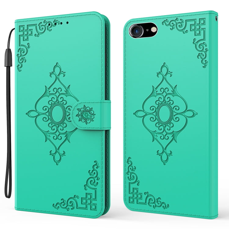 Embossed Fortune Flower Pattern Horizontal Flip Leather Case with Holder & Card Slot & Wallet & Lanyard For iPhone 8 Plus & 7 Plus