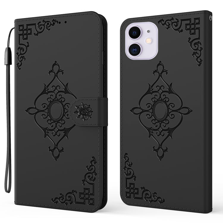 Embossed Fortune Flower Pattern Horizontal Flip Leather Case with Holder & Card Slot & Wallet & Lanyard For iPhone 11