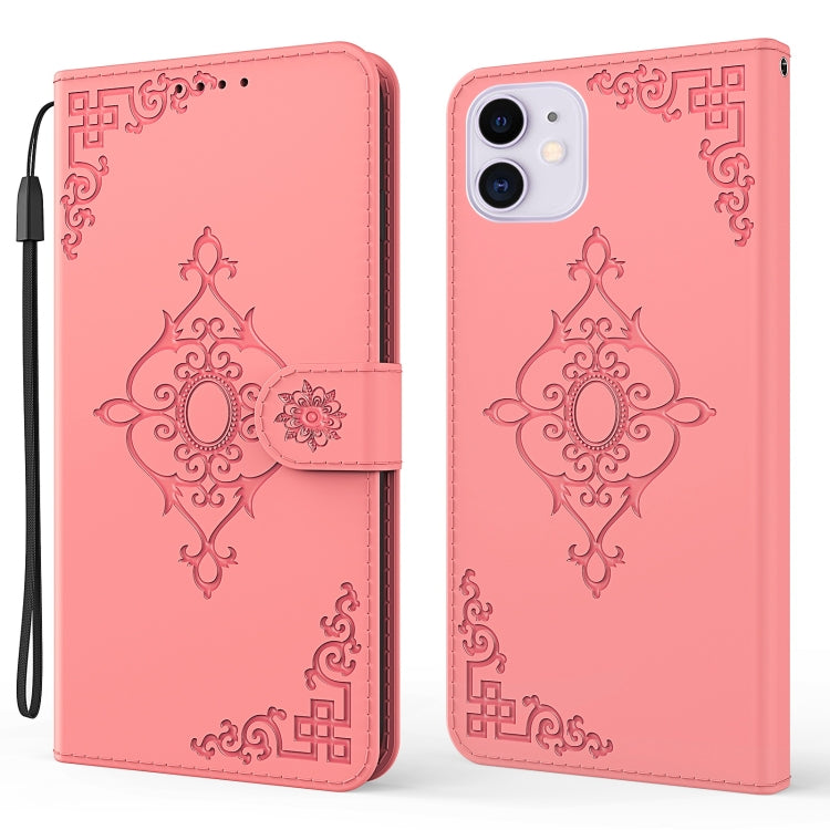 For iPhone 12 mini Embossed Fortune Flower Pattern Horizontal Flip Leather Case with Holder & Card Slot & Wallet & Lanyard