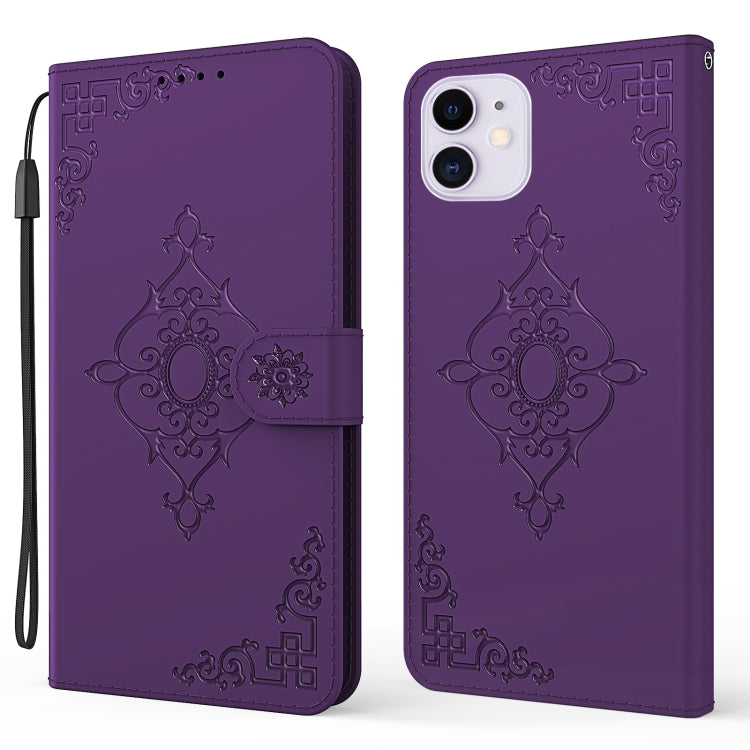 For iPhone 12 mini Embossed Fortune Flower Pattern Horizontal Flip Leather Case with Holder & Card Slot & Wallet & Lanyard