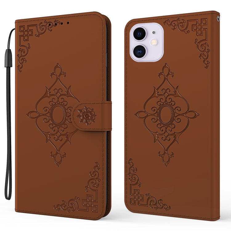 For iPhone 12 mini Embossed Fortune Flower Pattern Horizontal Flip Leather Case with Holder & Card Slot & Wallet & Lanyard