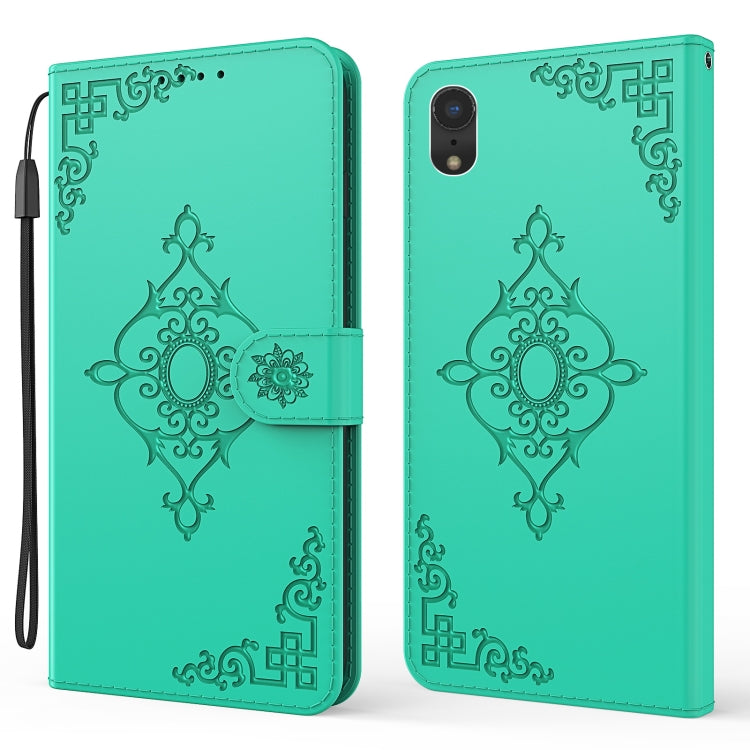 For iPhone XR Embossed Fortune Flower Pattern Horizontal Flip Leather Case with Holder & Card Slot & Wallet & Lanyard