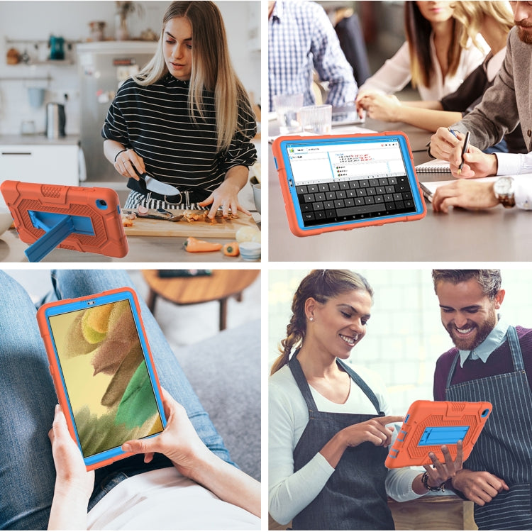 For Samsung Galaxy Tab A7 Lite T220 / T225 Contrast Color Robot Shockproof Silicone + PC Protective Case with Holder