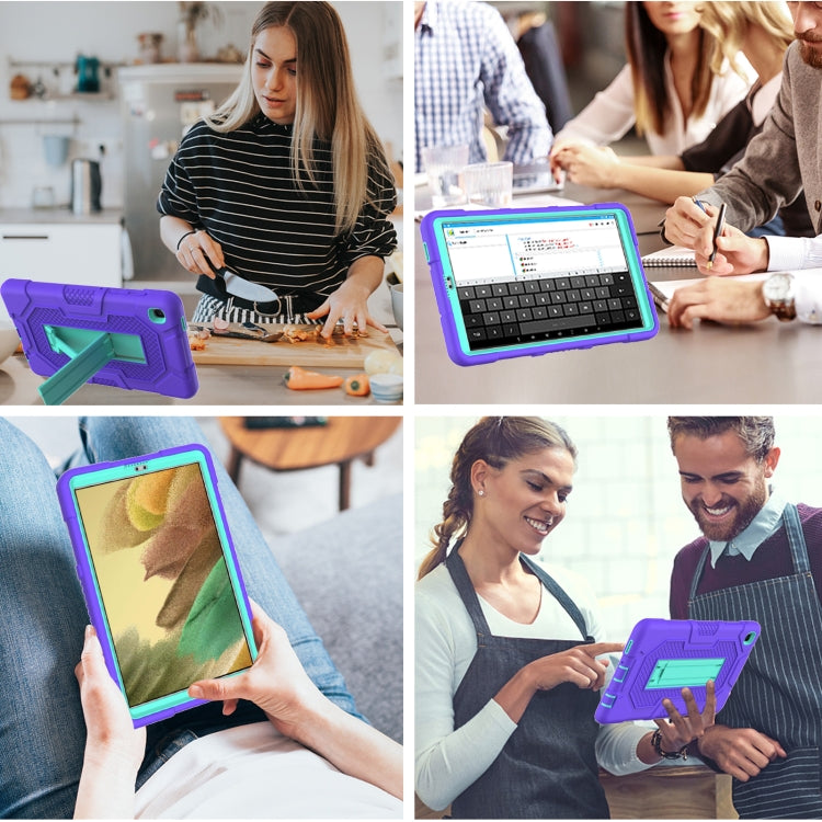 For Samsung Galaxy Tab A7 Lite T220 / T225 Contrast Color Robot Shockproof Silicone + PC Protective Case with Holder