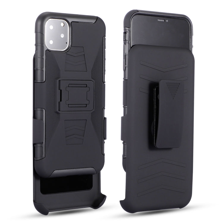 For iPhone 11 Pro Max PC + Silicone Back Clip Sliding Sleeve Protective Case(Black)