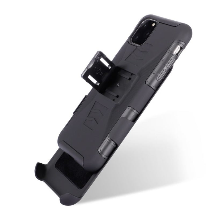 For iPhone 11 Pro Max PC + Silicone Back Clip Sliding Sleeve Protective Case(Black)