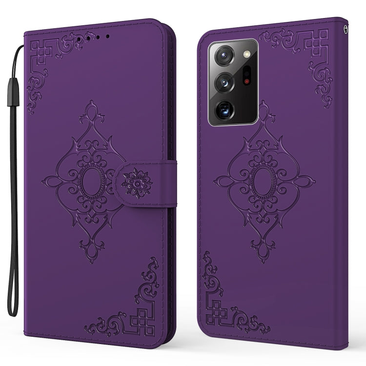 For Samsung Galaxy Note20 Ultra 4G / 5G Embossed Fortune Flower Pattern Horizontal Flip Leather Case with Holder & Card Slot & Wallet & Lanyard