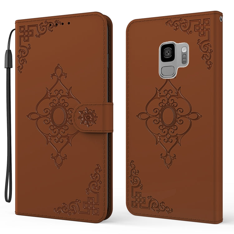 For Samsung Galaxy S9 Embossed Fortune Flower Pattern Horizontal Flip Leather Case with Holder & Card Slot & Wallet & Lanyard