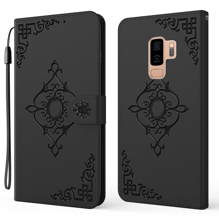 For Samsung Galaxy S9+ Embossed Fortune Flower Pattern Horizontal Flip Leather Case with Holder & Card Slot & Wallet & Lanyard