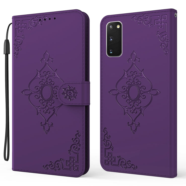 For Samsung Galaxy S20+ Embossed Fortune Flower Pattern Horizontal Flip Leather Case with Holder & Card Slot & Wallet & Lanyard