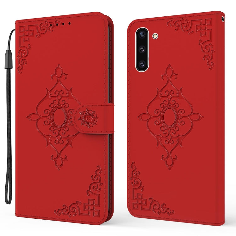 For Samsung Galaxy Note10 Embossed Fortune Flower Pattern Horizontal Flip Leather Case with Holder & Card Slot & Wallet & Lanyard