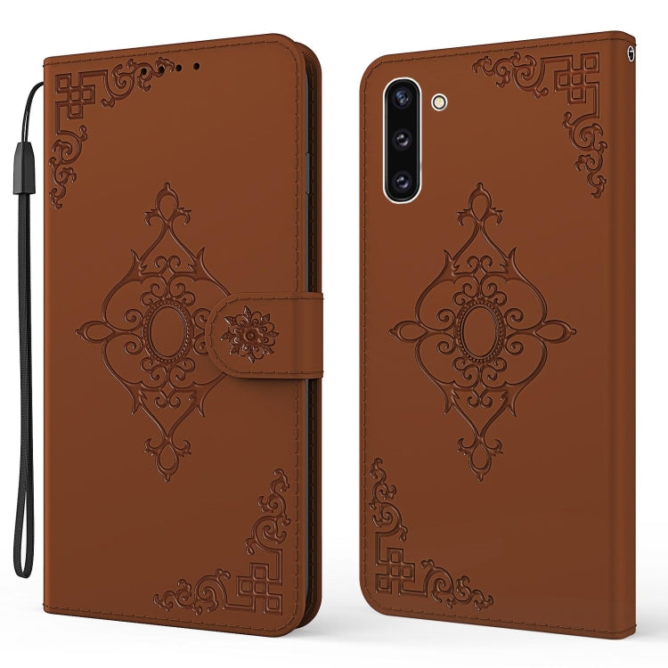 For Samsung Galaxy Note10 Embossed Fortune Flower Pattern Horizontal Flip Leather Case with Holder & Card Slot & Wallet & Lanyard