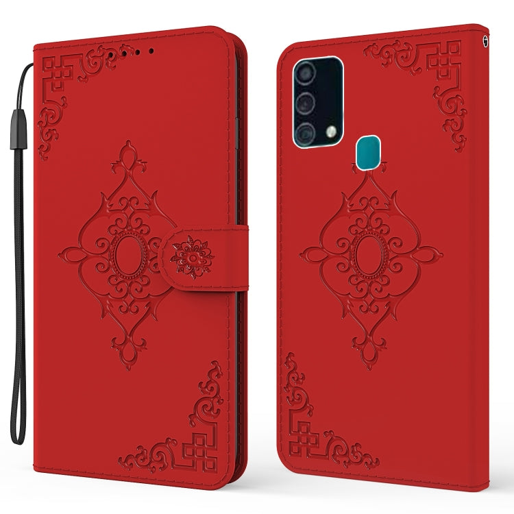 For Samsung Galaxy M31 / F41 Embossed Fortune Flower Pattern Horizontal Flip Leather Case with Holder & Card Slot & Wallet & Lanyard