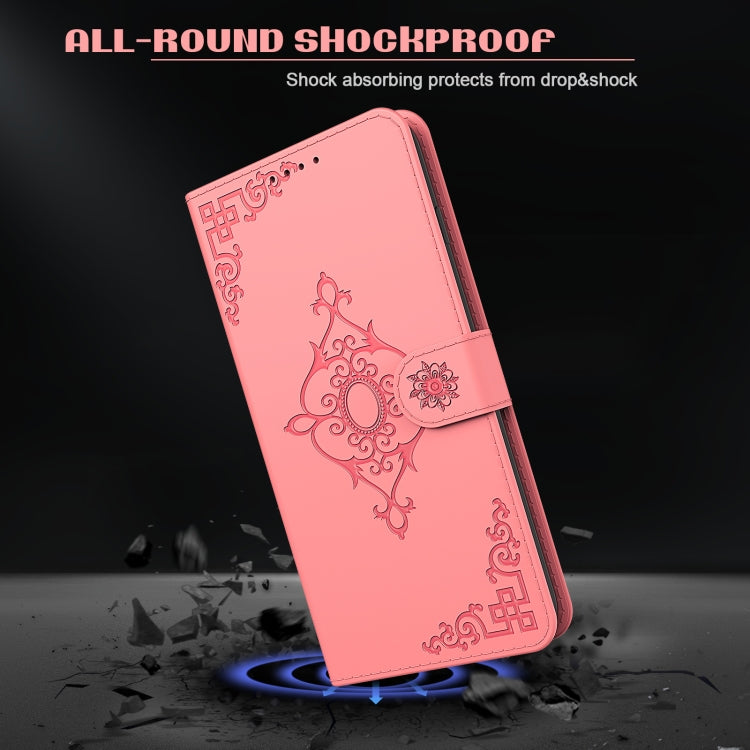 For Samsung Galaxy S21 5G Embossed Fortune Flower Pattern Horizontal Flip Leather Case with Holder & Card Slot & Wallet & Lanyard