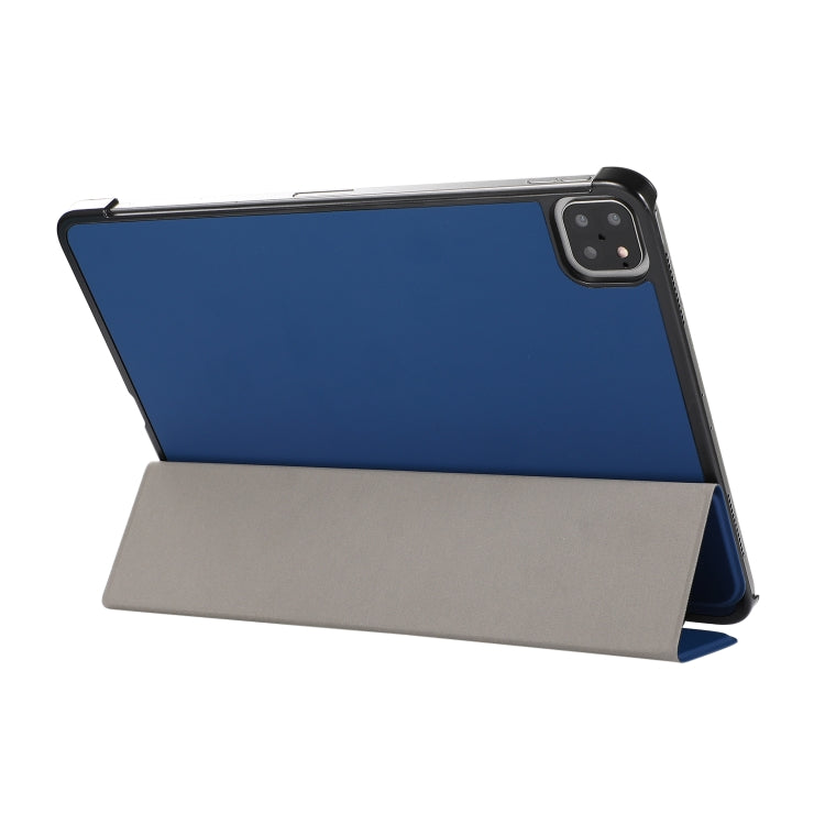 For iPad Pro 11 2022 / 2021 3-folding Skin Texture Horizontal Flip TPU + PU Leather Tablet Case with Holder