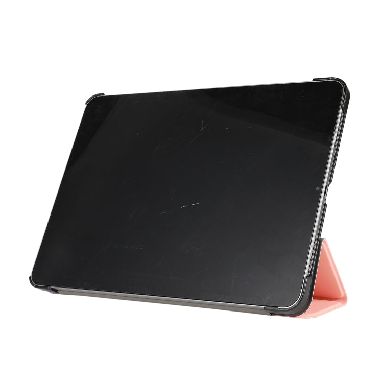 For iPad Pro 11 2022 / 2021 3-folding Skin Texture Horizontal Flip TPU + PU Leather Tablet Case with Holder