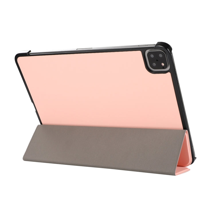 For iPad Pro 11 2022 / 2021 3-folding Skin Texture Horizontal Flip TPU + PU Leather Tablet Case with Holder