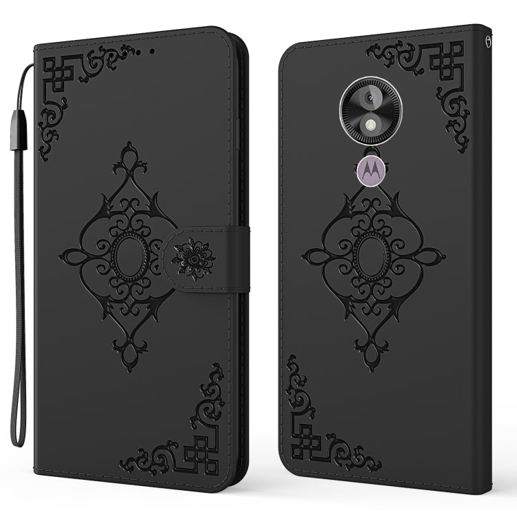 For Motorola Moto G7 Power EU / US Version Embossed Fortune Flower Pattern Horizontal Flip Leather Case with Holder & Card Slot & Wallet & Lanyard