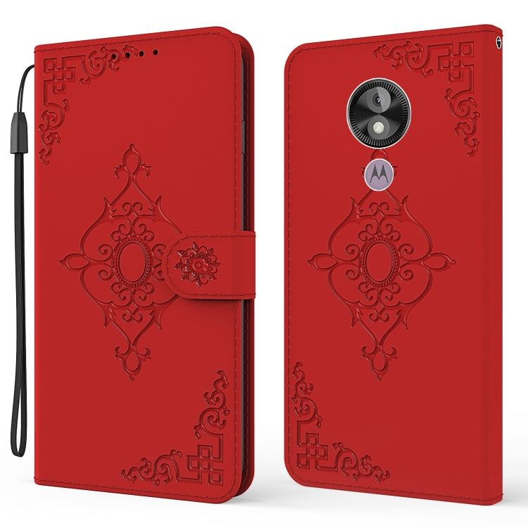 For Motorola Moto G7 Power EU / US Version Embossed Fortune Flower Pattern Horizontal Flip Leather Case with Holder & Card Slot & Wallet & Lanyard