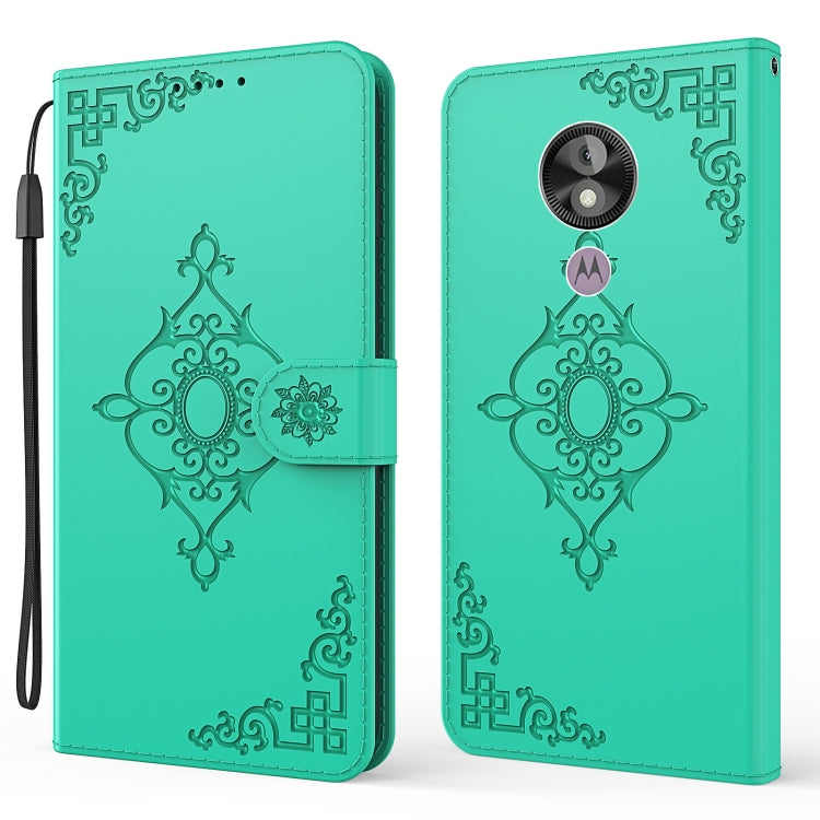 For Motorola Moto G7 Power EU / US Version Embossed Fortune Flower Pattern Horizontal Flip Leather Case with Holder & Card Slot & Wallet & Lanyard