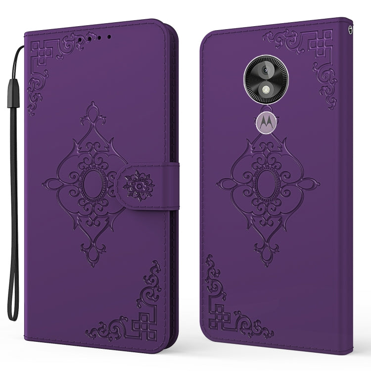 For Motorola Moto G7 Power EU / US Version Embossed Fortune Flower Pattern Horizontal Flip Leather Case with Holder & Card Slot & Wallet & Lanyard