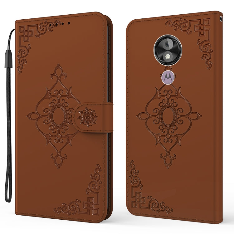 For Motorola Moto G7 Power EU / US Version Embossed Fortune Flower Pattern Horizontal Flip Leather Case with Holder & Card Slot & Wallet & Lanyard