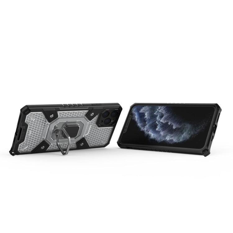 For iPhone 11 Pro Max Space PC+TPU Ring Holder Protective Case