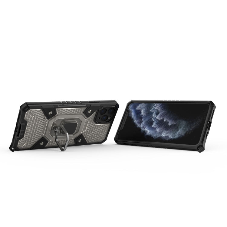 For iPhone 11 Pro Max Space PC+TPU Ring Holder Protective Case