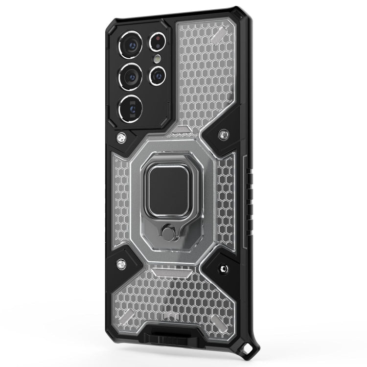 For Samsung Galaxy S21 Ultra 5G Space PC+TPU Ring Holder Protective Case