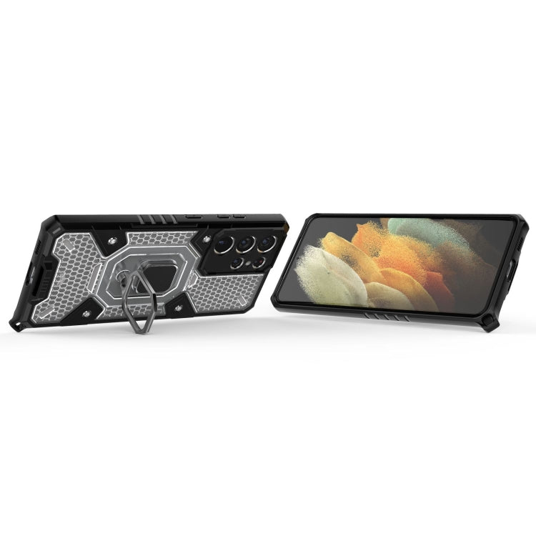 For Samsung Galaxy S21 Ultra 5G Space PC+TPU Ring Holder Protective Case