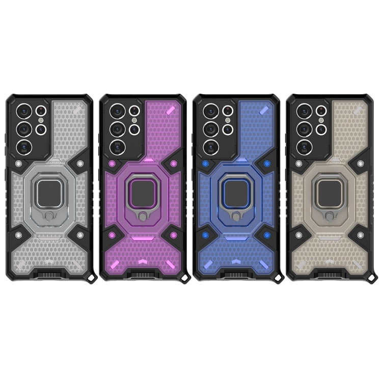 For Samsung Galaxy S21 Ultra 5G Space PC+TPU Ring Holder Protective Case