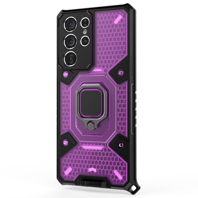 For Samsung Galaxy S21 Ultra 5G Space PC+TPU Ring Holder Protective Case