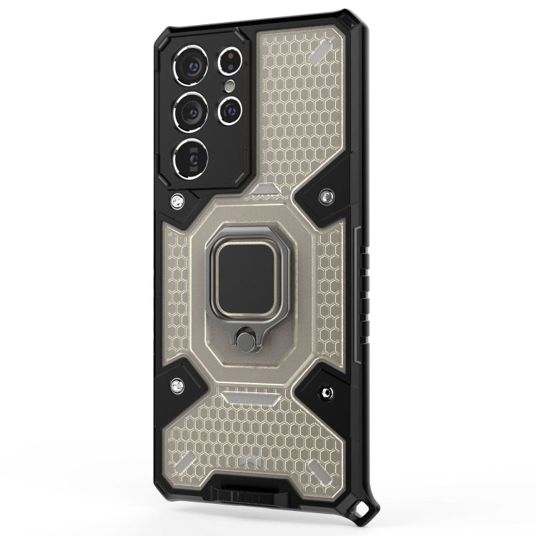 For Samsung Galaxy S21 Ultra 5G Space PC+TPU Ring Holder Protective Case