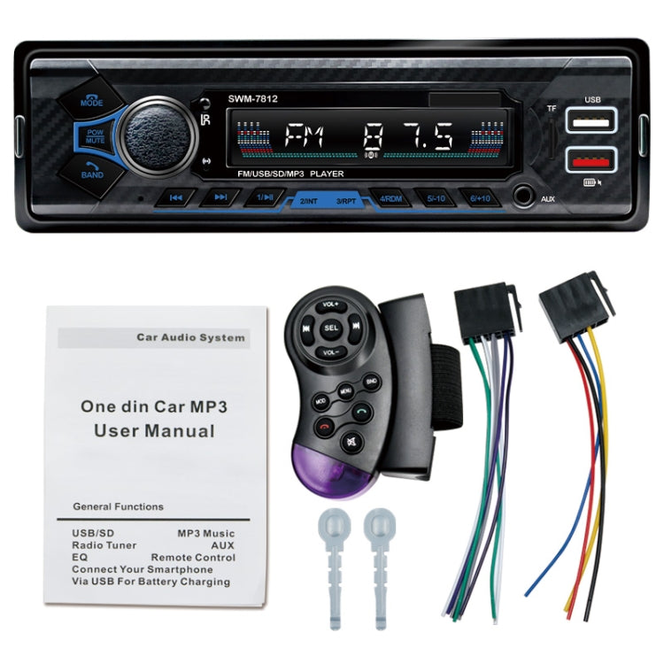 SWM-7812 Universal Car MP3 Player, Support FM & Bluetooth & TF Card with Remote Control