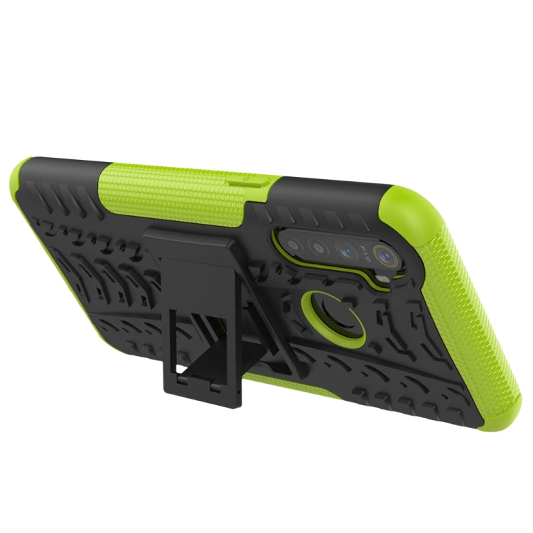 For OPPO Realme 5 Tire Texture TPU + PC Shockproof Case with Holder