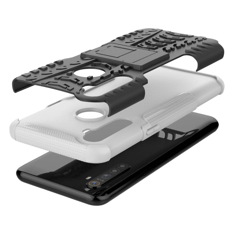 For OPPO Realme 5 Tire Texture TPU + PC Shockproof Case with Holder