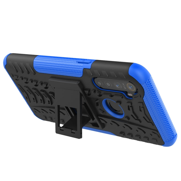 For OPPO Realme 5 Tire Texture TPU + PC Shockproof Case with Holder