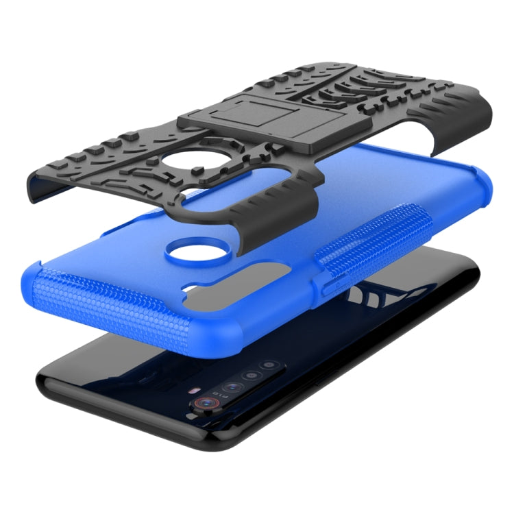 For OPPO Realme 5 Tire Texture TPU + PC Shockproof Case with Holder