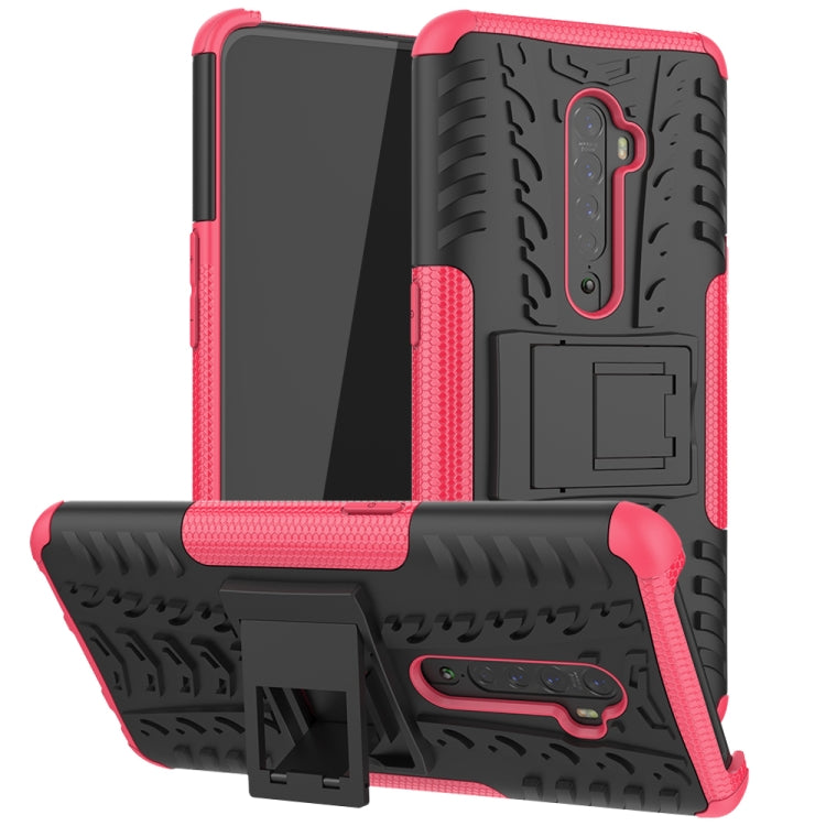 For OPPO RENO 2 Tire Texture TPU + PC Shockproof Case with Holder