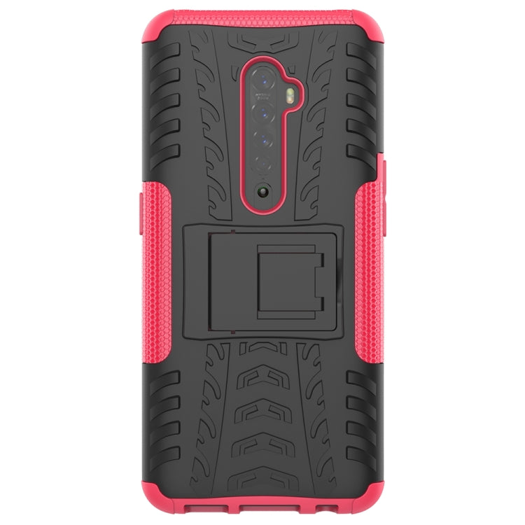 For OPPO RENO 2 Tire Texture TPU + PC Shockproof Case with Holder