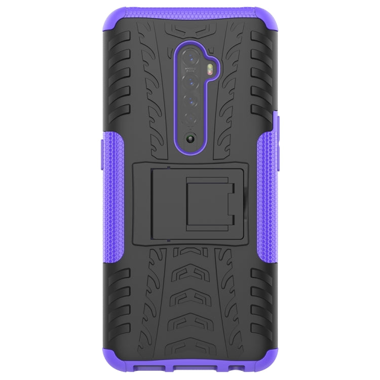 For OPPO RENO 2 Tire Texture TPU + PC Shockproof Case with Holder