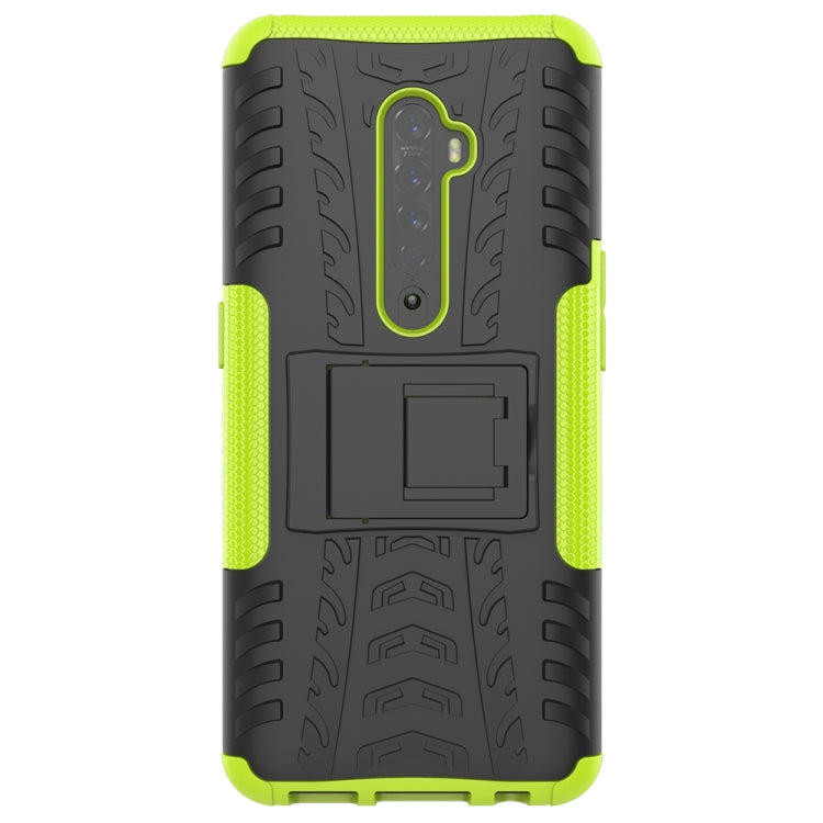 For OPPO RENO 2 Tire Texture TPU + PC Shockproof Case with Holder