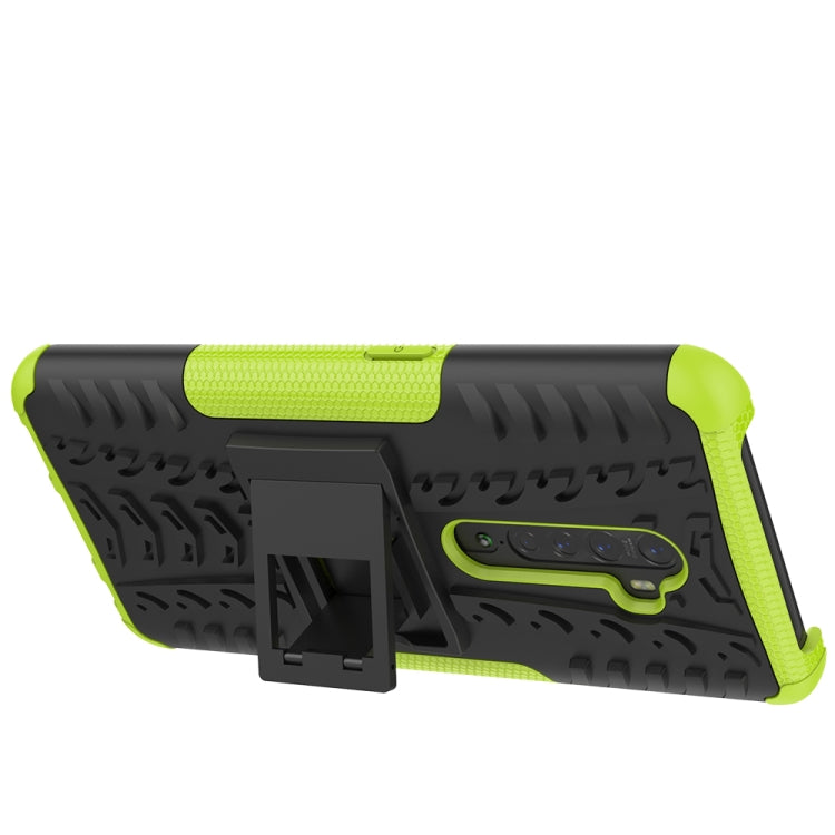 For OPPO RENO 2 Tire Texture TPU + PC Shockproof Case with Holder