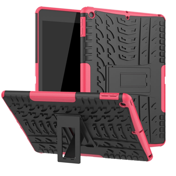 For iPad 10.2 Tire Texture TPU + PC Shockproof Case with Holder