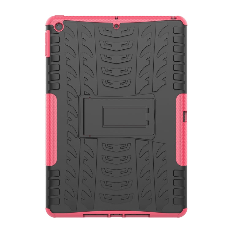 For iPad 10.2 Tire Texture TPU + PC Shockproof Case with Holder