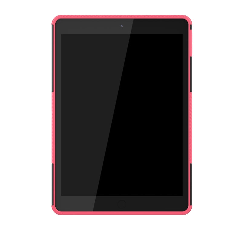 For iPad 10.2 Tire Texture TPU + PC Shockproof Case with Holder