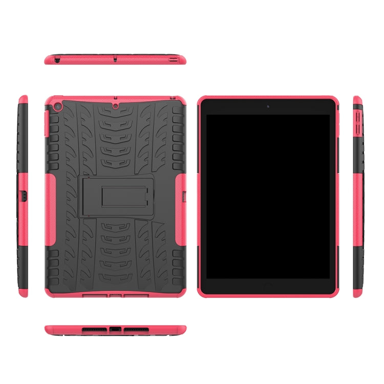For iPad 10.2 Tire Texture TPU + PC Shockproof Case with Holder