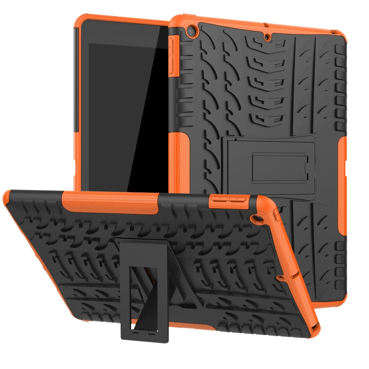 For iPad 10.2 Tire Texture TPU + PC Shockproof Case with Holder