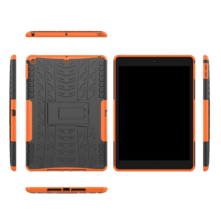 For iPad 10.2 Tire Texture TPU + PC Shockproof Case with Holder