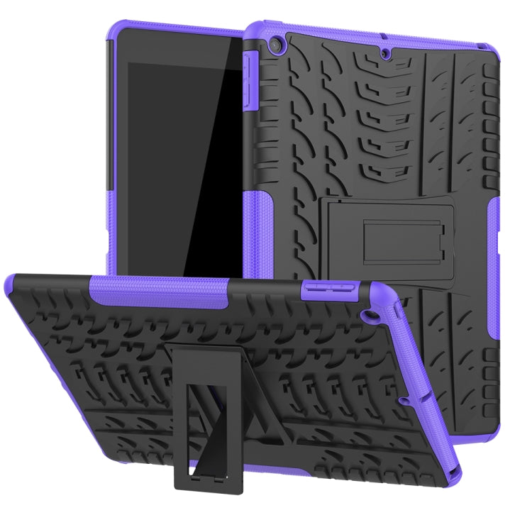 For iPad 10.2 Tire Texture TPU + PC Shockproof Case with Holder